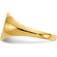 10K Yellow Gold Polished & Brushed Signet Ring with Open Back Profile