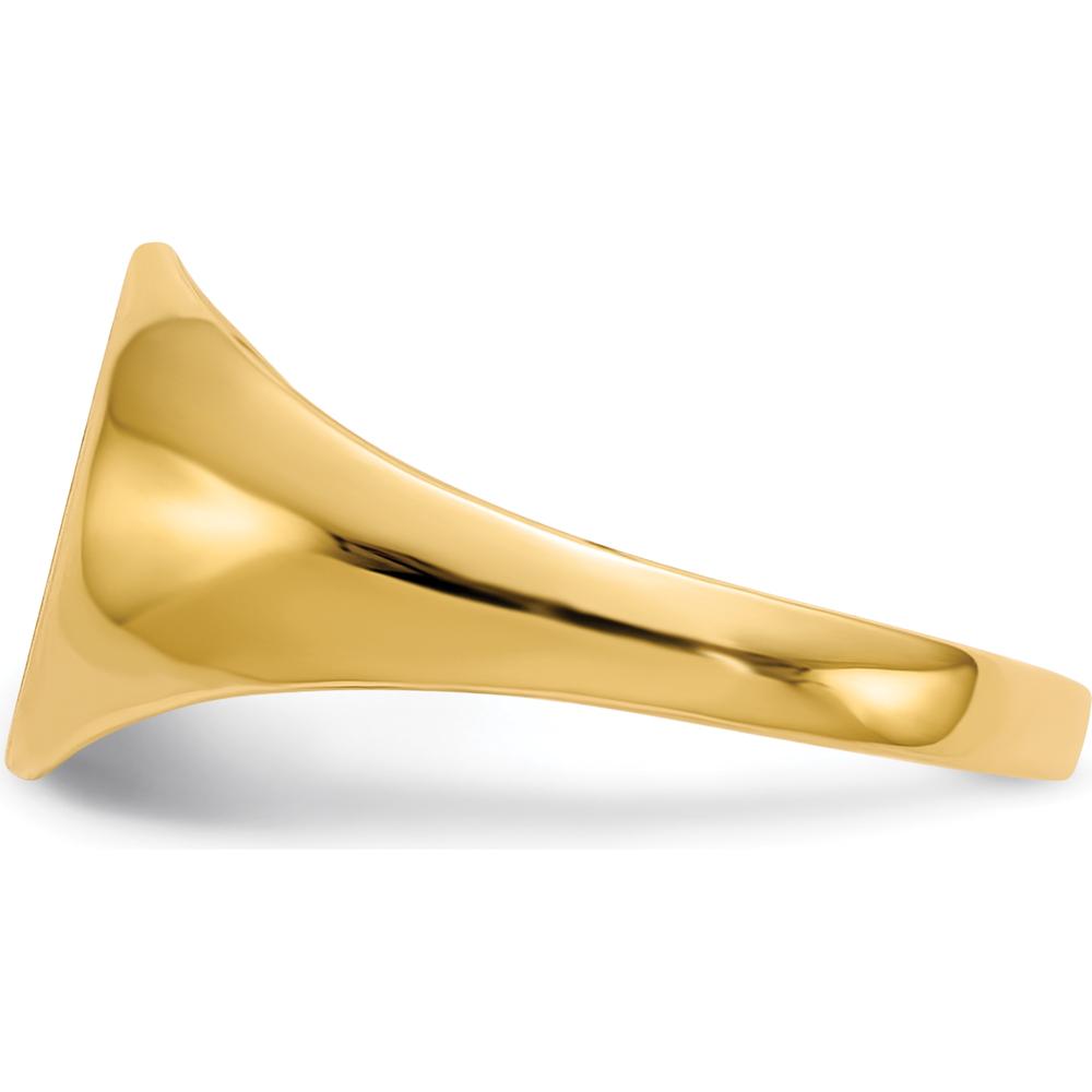 10K Yellow Gold Polished & Brushed Signet Ring with Open Back Profile