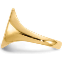 10K Yellow Gold Polished and Brushed Signet Ring with Satin Finish - Custom Engravable, 14x10mm