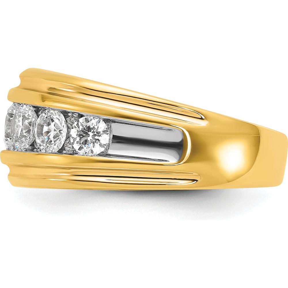 10K Yellow Gold Polished and Grooved Men's Band Ring by IBGoodman