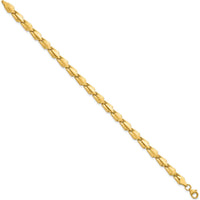 10K Yellow Gold Polished and Satin Fancy Link 7.5" Unisex Bracelet
