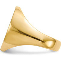 10K Yellow Gold Polished and Satin Finish Engravable Signet Ring for Men - 15.5x19.0mm