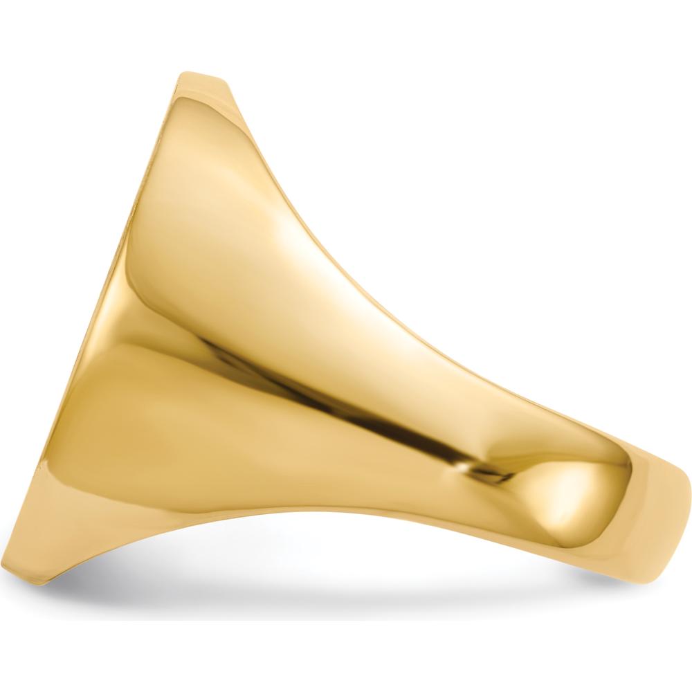 10K Yellow Gold Polished and Satin Finish Engravable Signet Ring for Men - 15.5x19.0mm