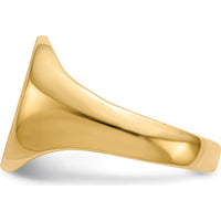 10K Yellow Gold Polished & Satin Finish Signet Ring - Engravable, Tapered Band