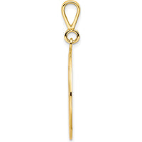 10K Yellow Gold Polished and Textured Masonic Symbol Pendant - 35mm Length, 23mm Width