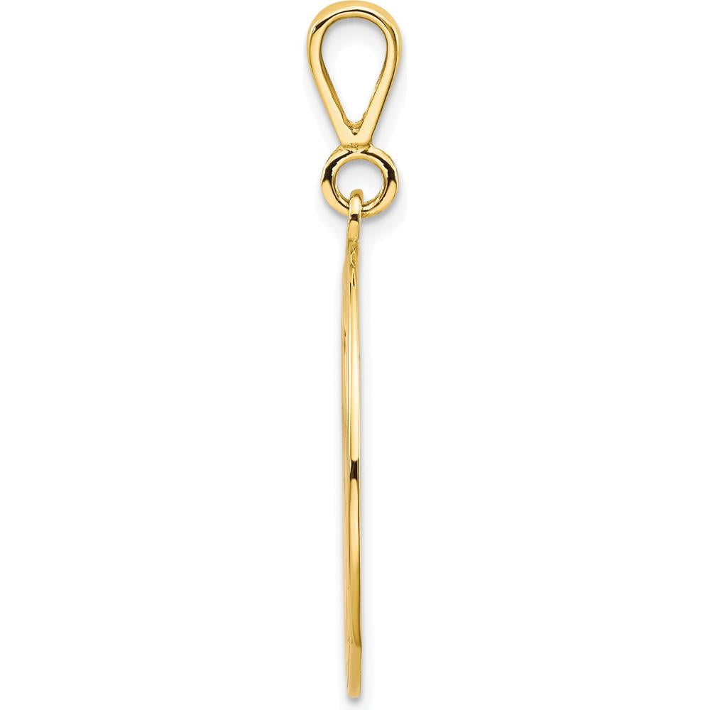 10K Yellow Gold Polished and Textured Masonic Symbol Pendant - 35mm Length, 23mm Width