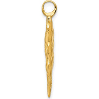 10K Yellow Gold Polished Arrow Head Charm Pendant - 31mm Length