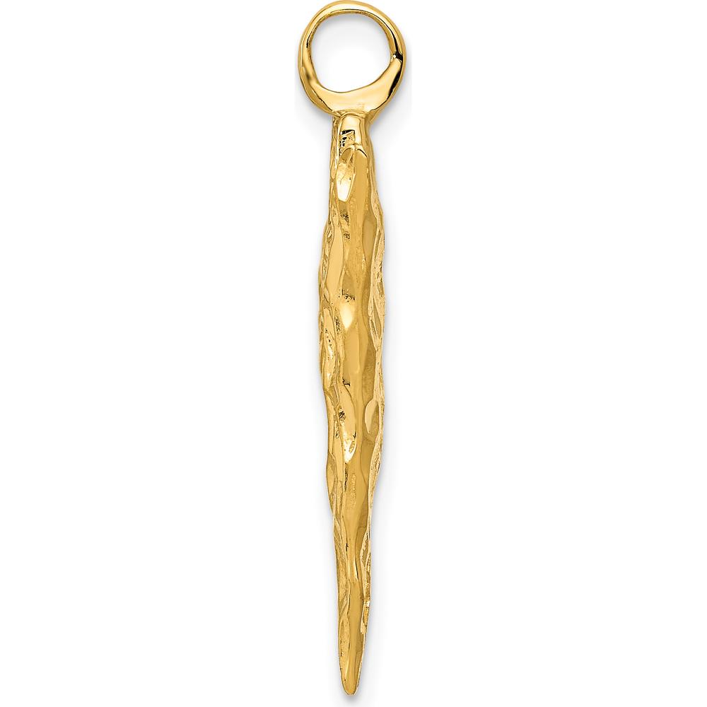 10K Yellow Gold Polished Arrow Head Charm Pendant - 31mm Length