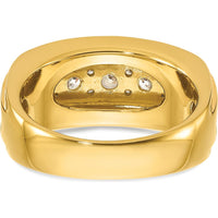 10K Yellow Gold Polished Band with 2 Carat A-Quality Round Diamonds for Men by IBGoodman