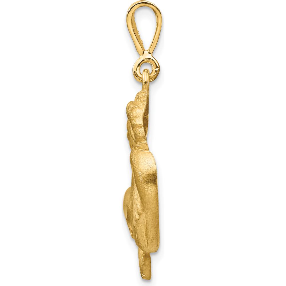10K Yellow Gold Polished Capricorn Zodiac Charm - 30mm Length, 20mm Width