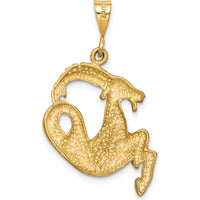 10K Yellow Gold Polished Capricorn Zodiac Charm - 30mm Length, 20mm Width