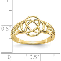 10K Yellow Gold Polished Celtic Knot Ring for Women