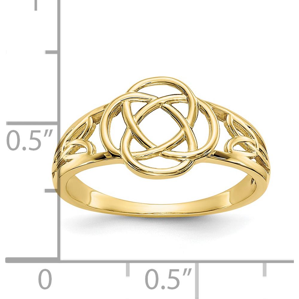 10K Yellow Gold Polished Celtic Knot Ring for Women