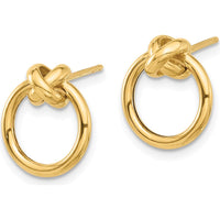 10K Yellow Gold Polished Circle Button Post Earrings
