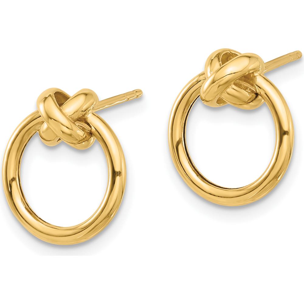 10K Yellow Gold Polished Circle Button Post Earrings