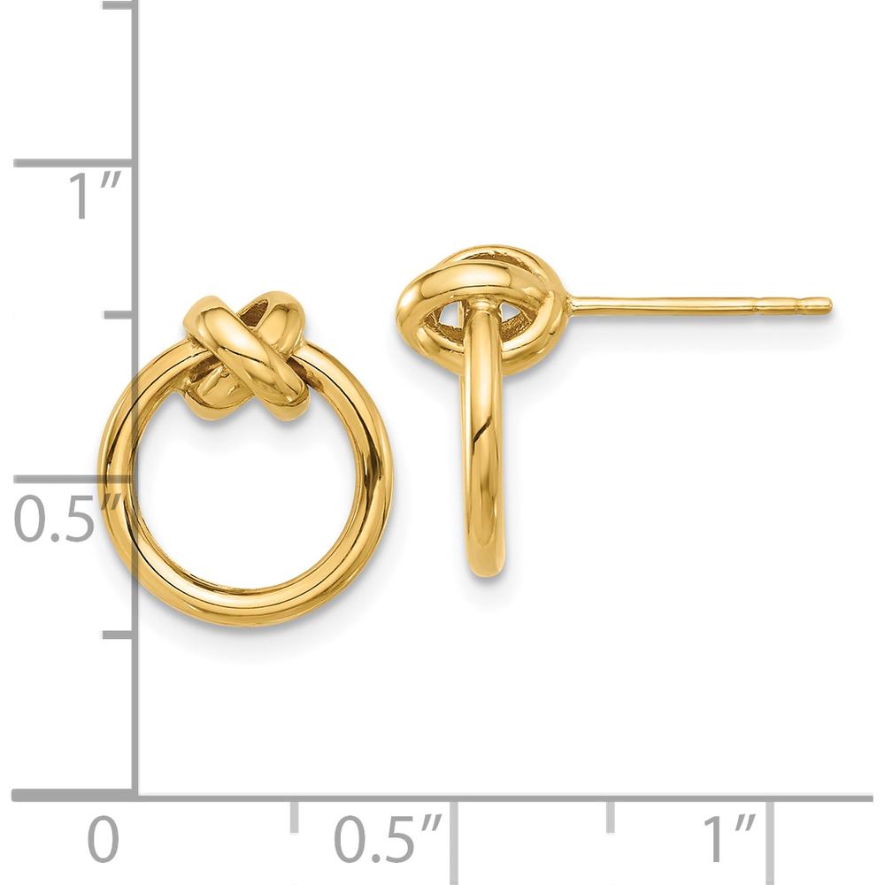 10K Yellow Gold Polished Circle Button Post Earrings