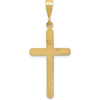 10K Yellow Gold Polished Cross Pendant - 42mm Length