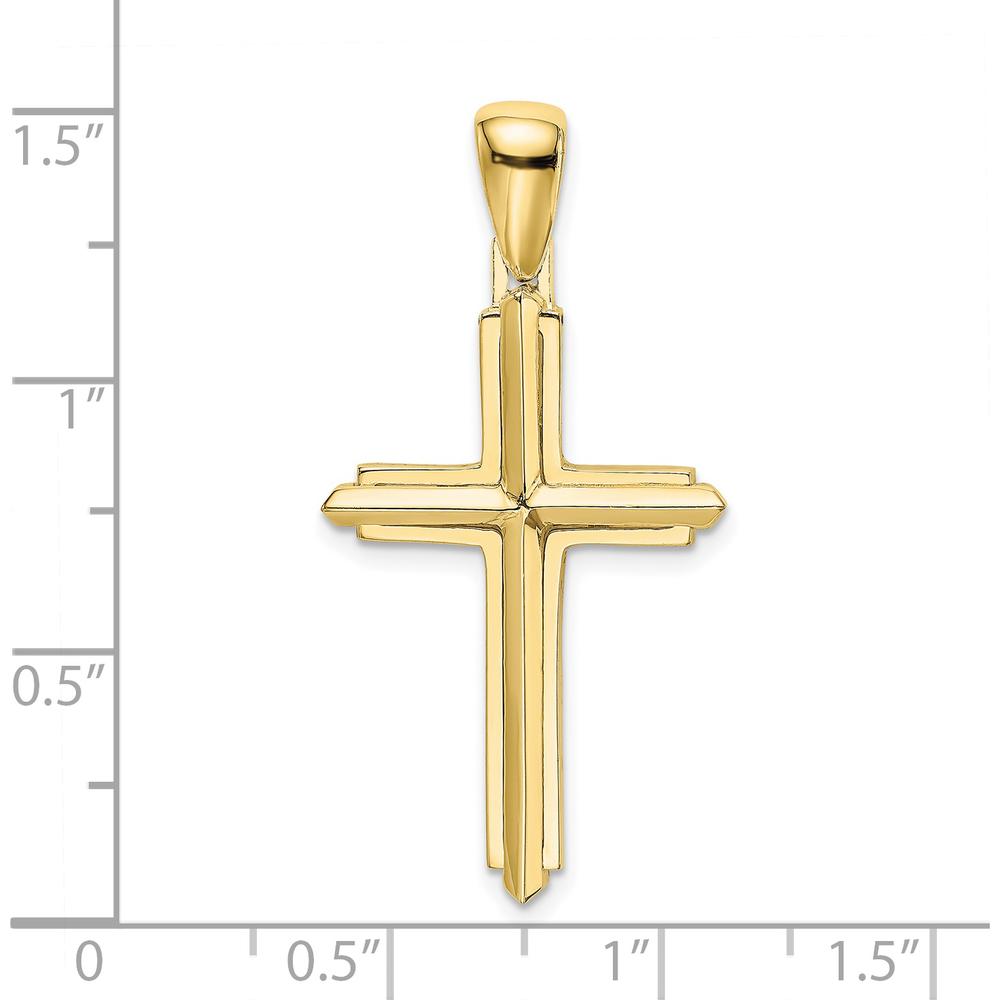 10K Yellow Gold Polished Cross Pendant Charm Faith Inspired