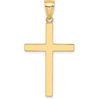 10K Yellow Gold Polished Cross Pendant - Faith-Inspired Jewelry