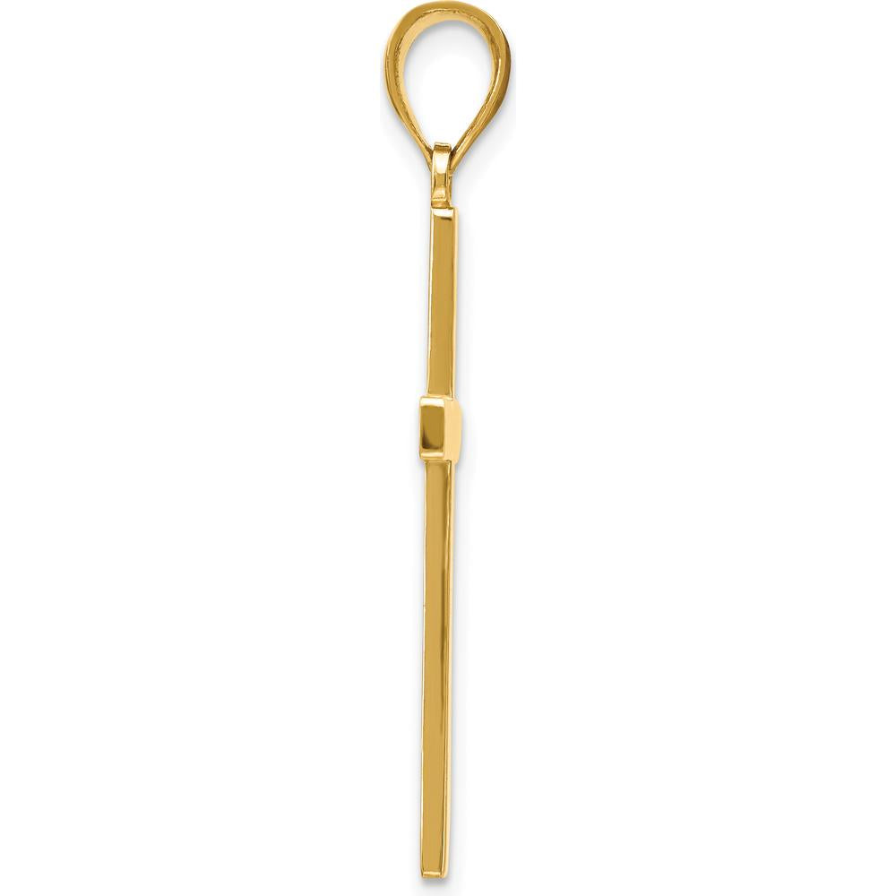 10K Yellow Gold Polished Cross Pendant - Faith-Inspired Jewelry
