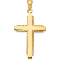 10K Yellow Gold Polished Cross Pendant - Faith-Inspired Jewelry Charm