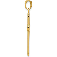 10K Yellow Gold Polished Cross Pendant - Faith-Inspired Jewelry Charm