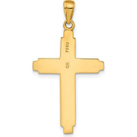 10K Yellow Gold Polished Cross Pendant - Faith-Inspired Jewelry Charm
