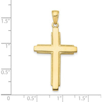 10K Yellow Gold Polished Cross Pendant - Faith-Inspired Jewelry Charm