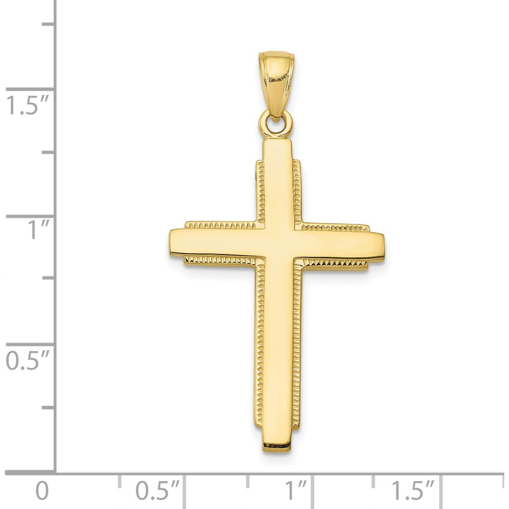 10K Yellow Gold Polished Cross Pendant - Faith-Inspired Jewelry Charm