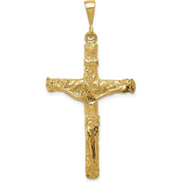 10K Yellow Gold Polished Crucifix Charm Pendant - 47mm Length