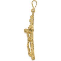 10K Yellow Gold Polished Crucifix Charm Pendant - 47mm Length