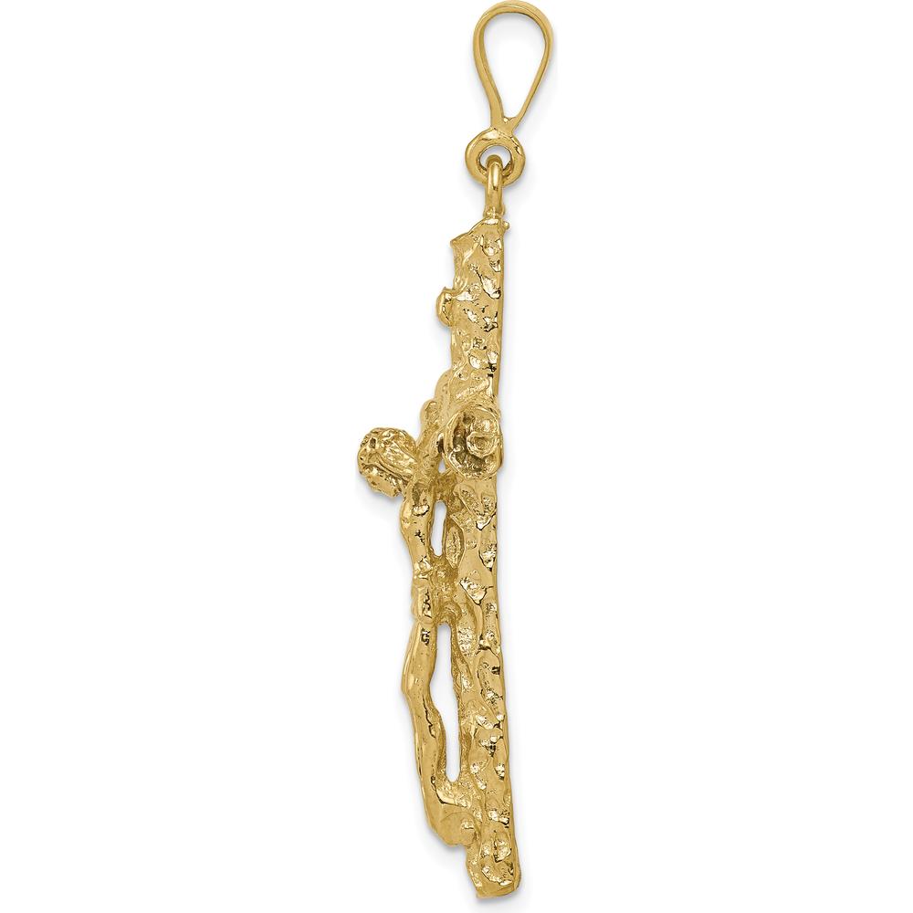 10K Yellow Gold Polished Crucifix Charm Pendant - 47mm Length