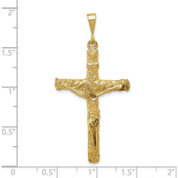 10K Yellow Gold Polished Crucifix Charm Pendant - 47mm Length