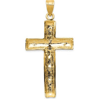 10K Yellow Gold Polished Crucifix Pendant - 59mm