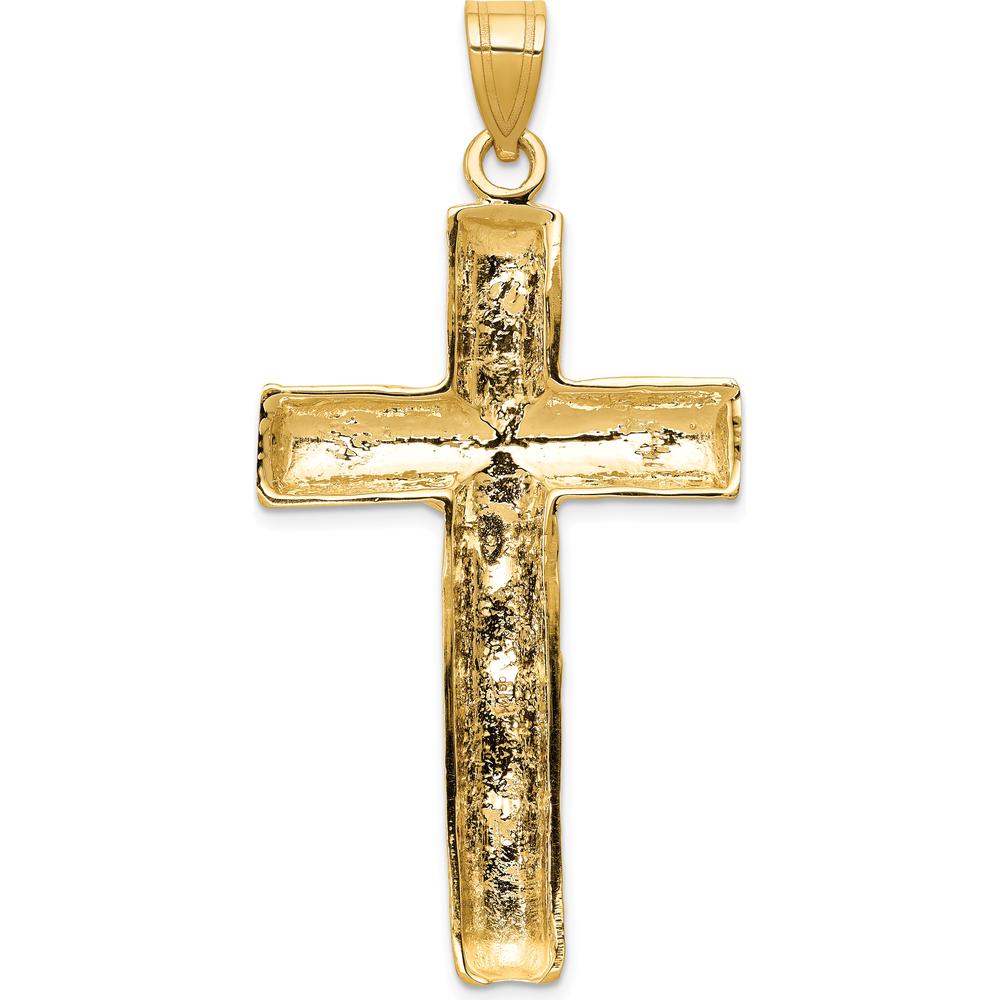 10K Yellow Gold Polished Crucifix Pendant - 59mm
