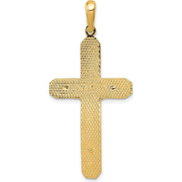 10K Yellow Gold Polished Crucifix Pendant with Celtic Detailing - 48mm Length