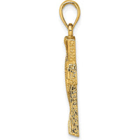 10K Yellow Gold Polished Cut-Out Cross Charm Pendant - 22.65mm Length