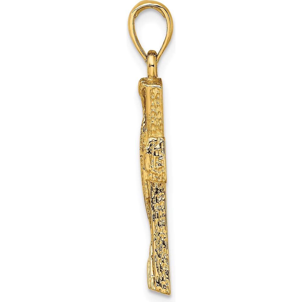 10K Yellow Gold Polished Cut-Out Cross Charm Pendant - 22.65mm Length