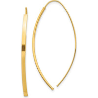 10K Yellow Gold Polished Dangle Threader Earrings - 43.5mm Drop
