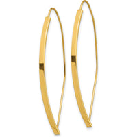 10K Yellow Gold Polished Dangle Threader Earrings - 43.5mm Drop