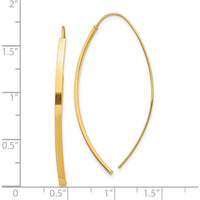 10K Yellow Gold Polished Dangle Threader Earrings - 43.5mm Drop