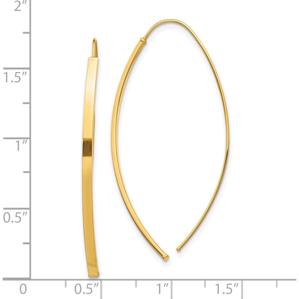 10K Yellow Gold Polished Dangle Threader Earrings - 43.5mm Drop