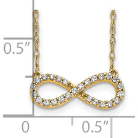 10K Yellow Gold Polished Diamond Infinity Necklace - 0.30 Carat Total Diamond Weight by Oro Pregiato