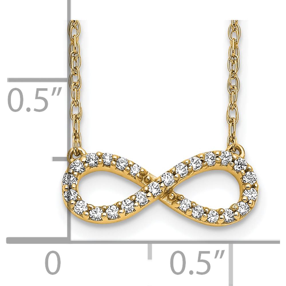 10K Yellow Gold Polished Diamond Infinity Necklace - 0.30 Carat Total Diamond Weight by Oro Pregiato