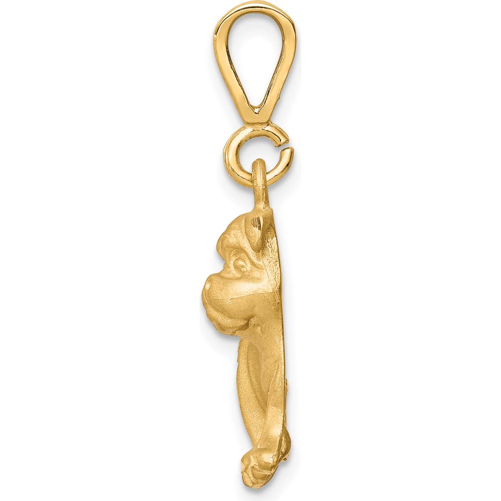 10K Yellow Gold Polished Dog Charm Pendant - Solid Gold Themed Design