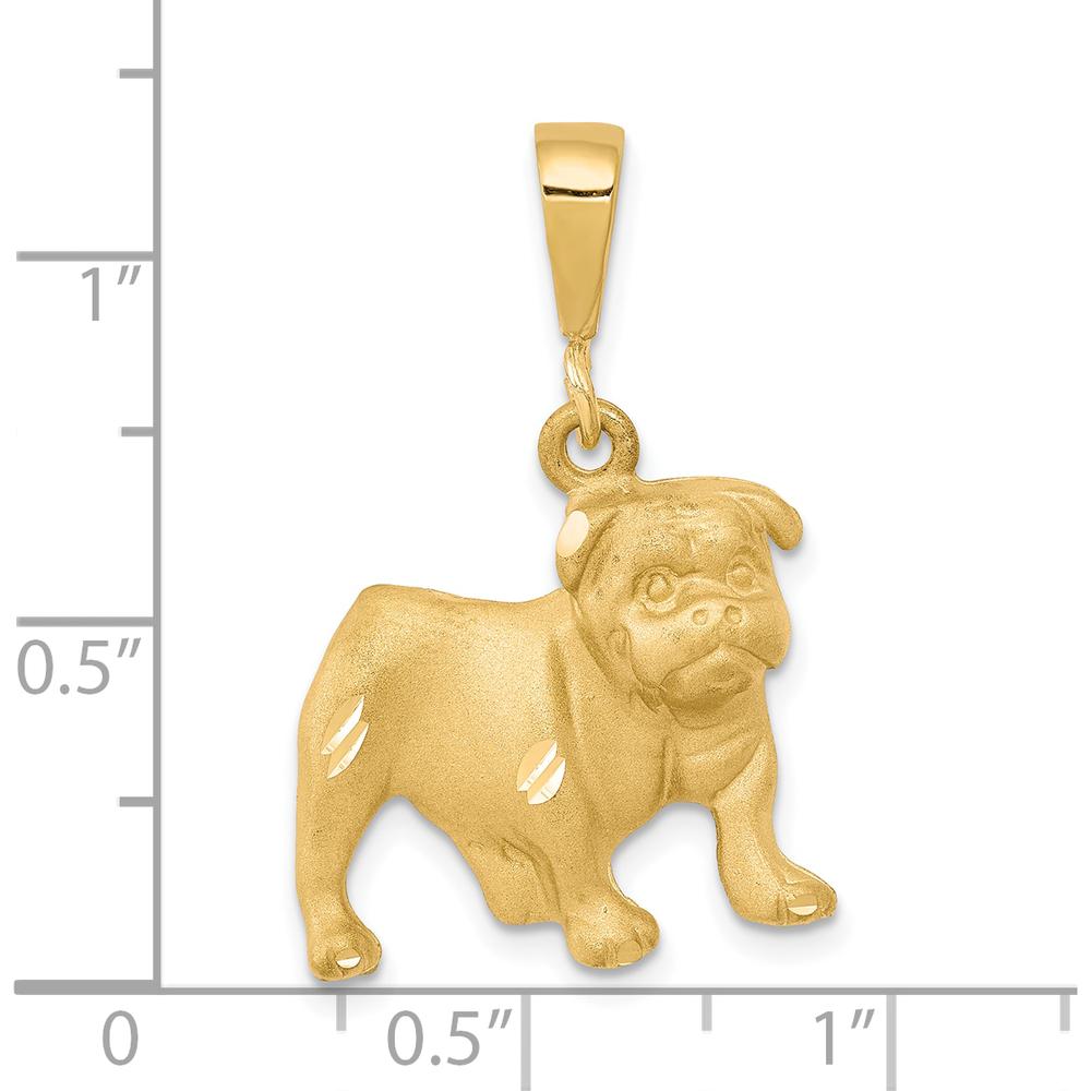 10K Yellow Gold Polished Dog Charm Pendant - Solid Gold Themed Design