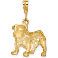 10K Yellow Gold Polished Dog Charm Pendant - Solid Gold Themed Design