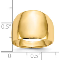 10K Yellow Gold Polished Dome Fashion Ring - Tapered Band Design