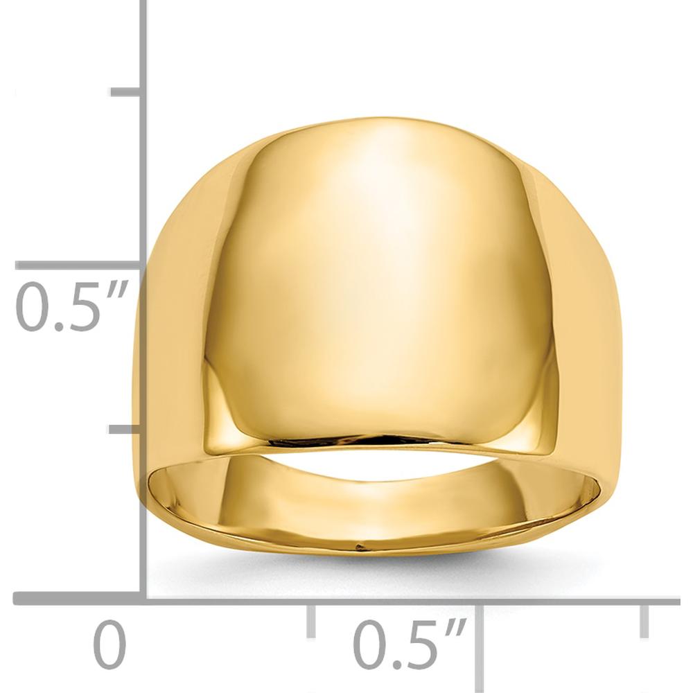 10K Yellow Gold Polished Dome Fashion Ring - Tapered Band Design