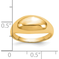 10K Yellow Gold Polished Dome Ring - Fashion Jewelry for Women